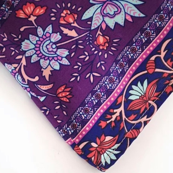 Cotton Floral Boho Kimono NEW Pink Purple - Picture 11 of 11